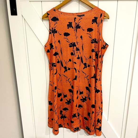 Black burnt orange colored dress size large - Picture 2 of 3